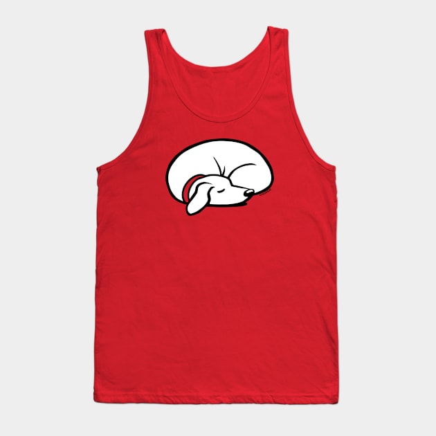 Sleeping Dog Black and White Line Drawing Tank Top by Coffee Squirrel